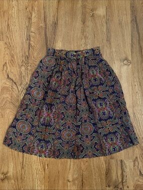 Vintage 80’s Paisley Button Down Pocket Skirt